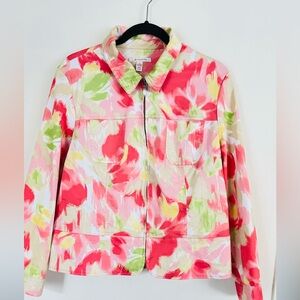 JM Collection. Vibrant Floral Jacket. Size 14